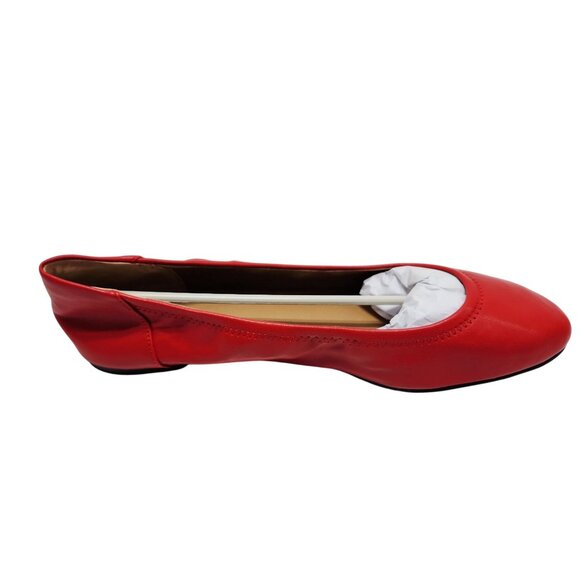 Womens Red Essentials Ballet Flats Size Size 14W Faux Leather Slip-On - Picture 5 of 9